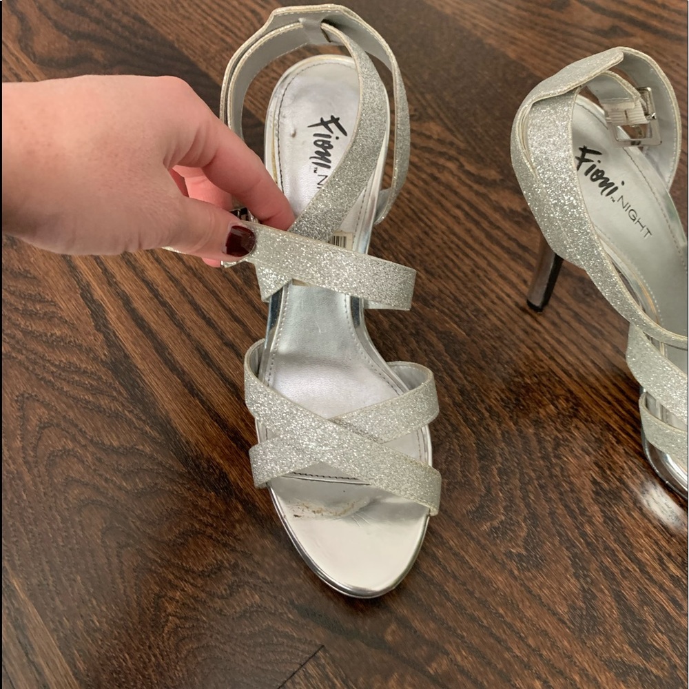Strappy silver heel